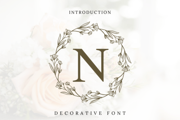 Nature Wreath Monogram: A Decorative Font for Elegant Web Typography